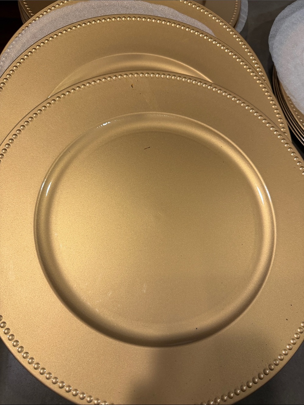 Gold Beaded Charger Plate - Elegant Home Dining Accent